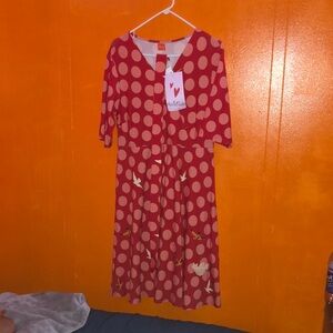 DuMilde red/orange women’s dress long dress size extra large